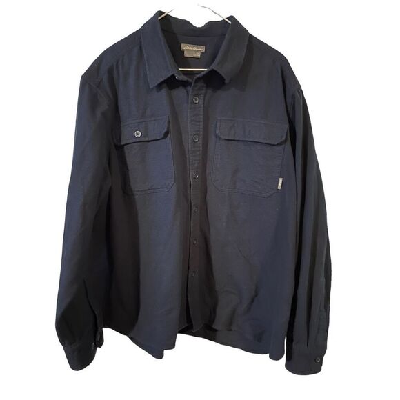 Eddie Bauer Mens Blue Long-Sleeve Button-Down Flannel Shirt Extra Large - Picture 1 of 10